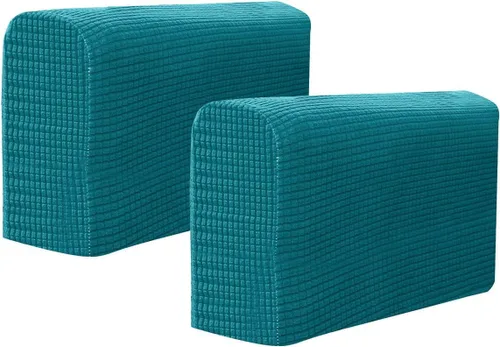 Vista 17 de RCFINE 2 fundas antideslizantes para reposabrazos de sofá, fundas elásticas para sillón, protector elástico para el hogar, oficina, sillón Beige
