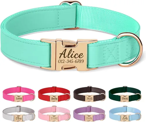 Vista 17 de Collares para perros personalizados de PET ARTIST, collar para perro grabado personalizado con etiqueta de nombre silenciosa, hebilla de liberación