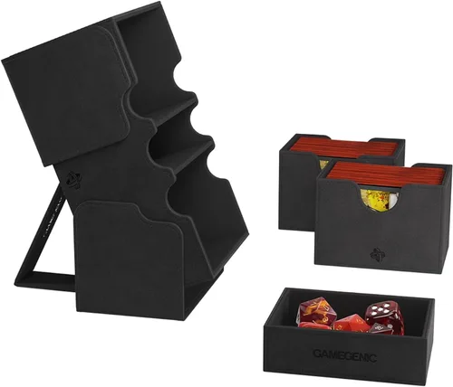 Vista 4 de Gamegenic Stronghold 200+ XL - Caja de cubierta convertible Almacenamiento de cartas de doble funda Protector de juego de cartas con cajón