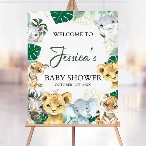 Vista 25 de Letrero de bienvenida personalizado de ciervo dorado para baby shower, decoración temática de bosque, decoración de fiesta de bebé, letrero