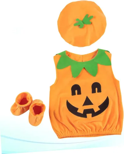Vista 8 de SOIMISS 1 juego de lindos conjuntos de ropa para niñas, trajes para niños, disfraz de fiesta de Halloween, disfraz de calabaza para niños