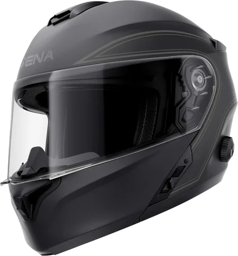 Vista 8 de Sena Outrush - Casco modular inteligente (blanco brillante, pequeño) (OUTRUSH-GW00S)