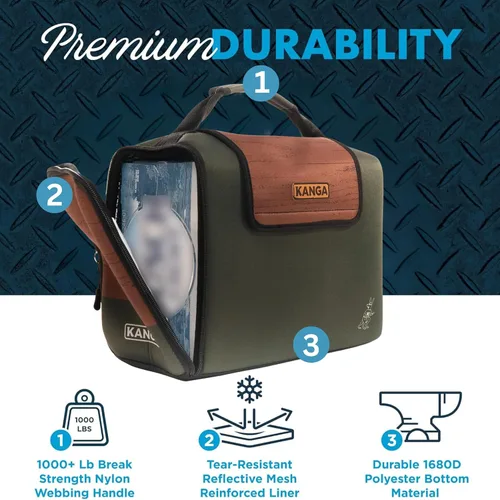 Vista 4 de Kanga Kanga Kase Mate - Bolsa térmica aislada - Bolsa térmica suave - Enfriador de bebidas para latas de cerveza y seltzer - Aislamiento y Woody