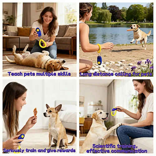 Vista 8 de BUBBLE-FLY Clicker de entrenamiento para perros con correa para la muñeca, ayuda eficaz para la obediencia para ladrar, sentarse, permanecer. Humano