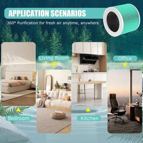 Vista 8 de HY1800 H13 - Filtro de repuesto HEPA verdadero compatible con purificador de aire Honeyuan/MORENTO/CHIVALZ/Loytio/AYAFATO/IOIOW HY1800, sistema