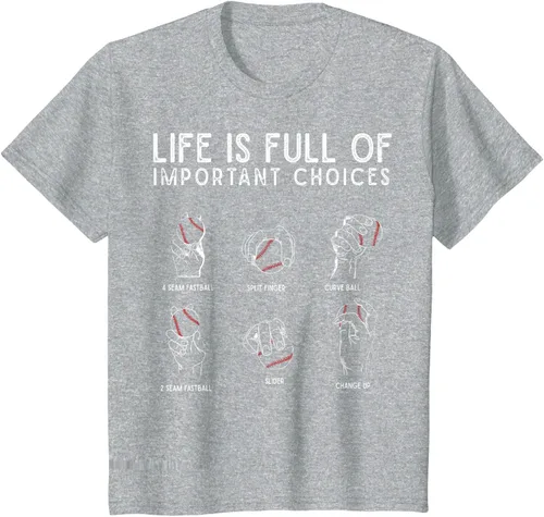 Vista 57 de Tipos de béisbol Pitches Life Choices Jugador Camiseta