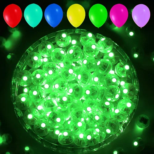 Vista 20 de Aogist 50 Piezas Luces para Globos Azules con Aro para Colgar, Mini Lámpara de Bola Redonda Pequeña Luz LED para Linternas de Papel y Vidrio