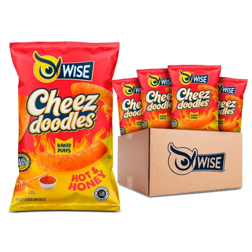 Vista 9 de Wise Snacks Cheez Doodles - Puffs horneados, queso cheddar real, 0.875 onzas (42 unidades), sin gluten
