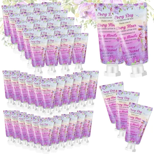 Vista 19 de Paquete de 50 lociones cristianas para manos, regalos a granel para mujeres, regalos para el Día de la Madre, mini loción de mano de viaje