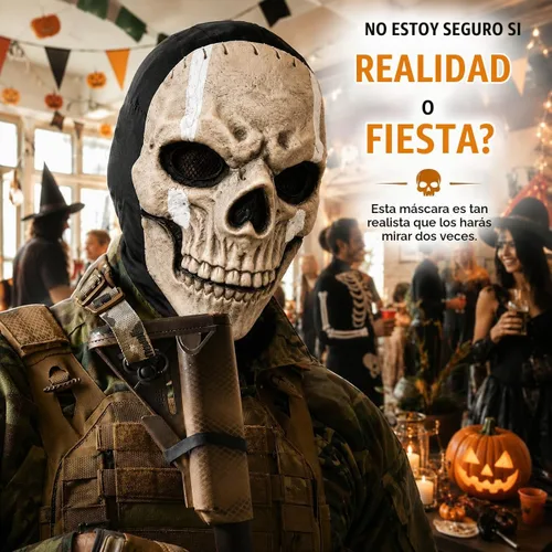 Vista 5 de Dutty - Máscara de fantasma de calavera, disfraz de pasamontañas de COD