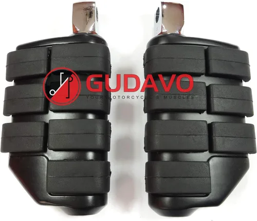 Vista 21 de Motocicleta cromo aluminio pie clavijas delantero pedal conductor clavijas con soportes para HONDA VF750 MAGNA 1996-2004 (G3I negro)