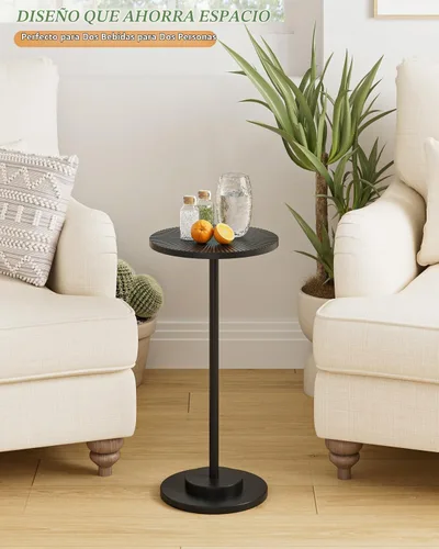 Vista 4 de Mesa auxiliar redonda, mesa pequeña para bebidas para espacios