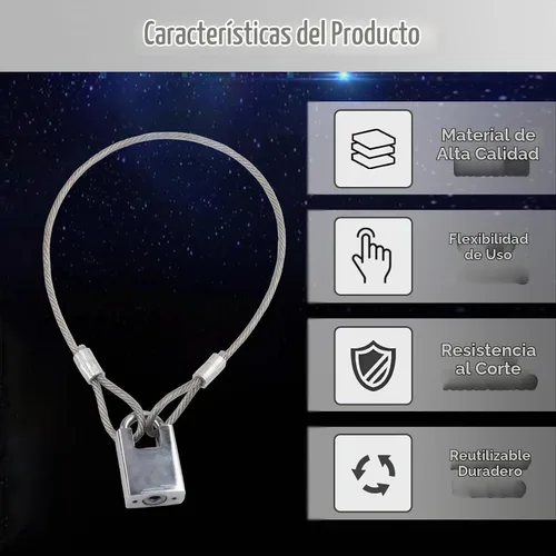 Vista 4 de Cable de acero inoxidable con bucles, cuerda de alambre recubierta de vinilo para cadenas de seguridad para puertas al aire libre, iluminación