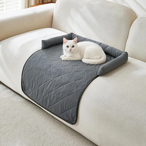 Vista 19 de Alfombrillas calmantes para cama para perros con soporte para el cuello y Negro
