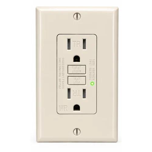 Vista 9 de GFCI Outlet 15A Receptáculo dúplex decorativo resistente a manipulaciones con indicador LED, interruptor de circuito de falla a tierra, protección
