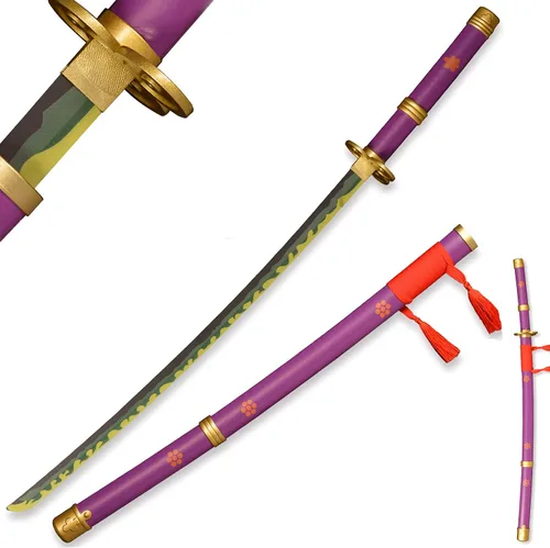 Vista 13 de 41 inches & 51inchs Zoro Katana Real Metal Anime Cosplay Sword, Stainless Steel,Yama Enma/Trafalgar Law/Luffy Kitetsu/shusui/wado ichimonji