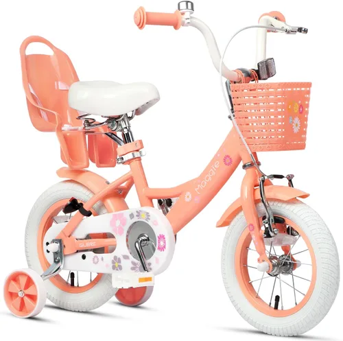 Vista 10 de Glerc Maggie Girls Bike, 12-20 Inch Kids Bike for 2-13 Years Old Children, Princess Style Kids Bicycle with Doll-Seat & Basket & Training Wheels