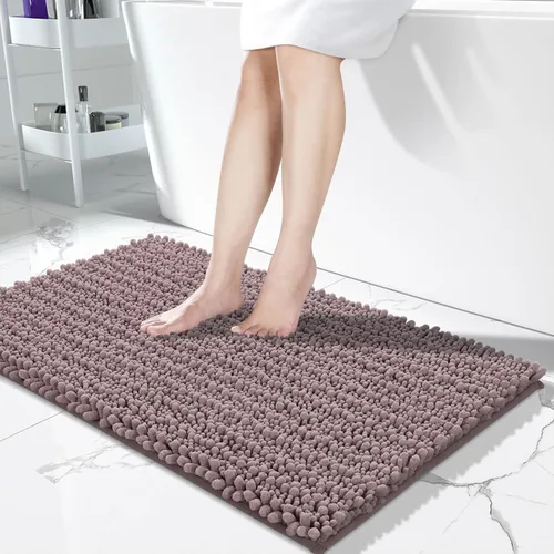Vista 81 de Yimobra Alfombras de Baño Antideslizantes Lavables - Alfombra de Baño de Chenilla Ultra Suave Absorbente, Alfombra Peluda de Secado Rápido para Negro