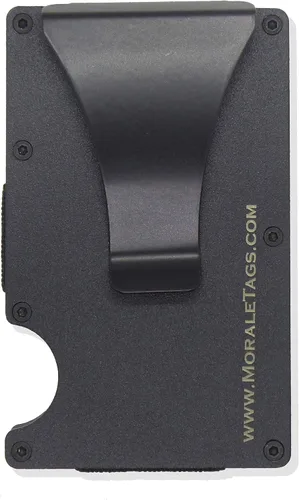 Vista 2 de Billetera táctica minimalista de metal grabada RFID con clip de dinero USAF
