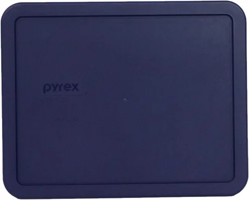 Vista 3 de Pyrex 7212-PC, 7211-PC y 7210-PC tapas azules de almacenamiento de alimentos, fabricadas en Estados Unidos BPA-Free Plastic Rectangular Design
