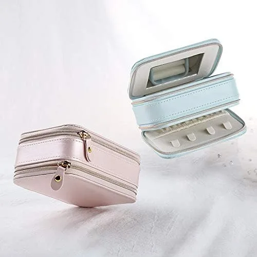 Vista 8 de Organizador de joyas de viaje personalizado, caja de joyería, soporte de anillo para joyas, accesorios de viaje para mujeres, organizador de joyas