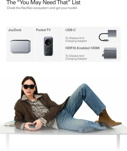 Vista 10 de RayNeo Air 4 Pro AR/XR - Pantalla de video HDR10 de 201 pulgadas, chip Vision 4000, audio de Bang & Olufsen, películas 3D y gafas inteligentes