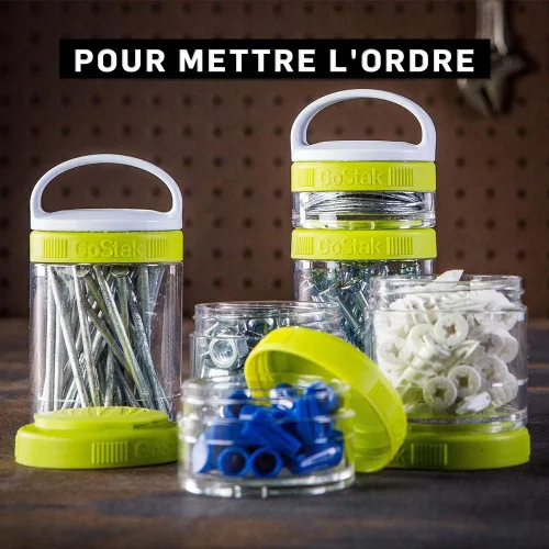 Vista 9 de BlenderBottle GoStak Twist n' Lock - Tarros de almacenamiento, 40 cc, 4 unidades, color negro