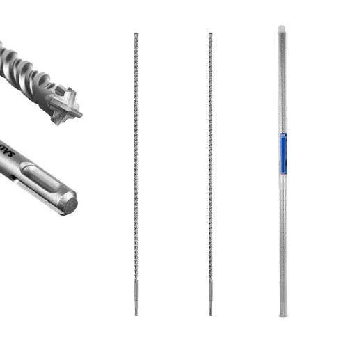 Vista 8 de SALI 10 brocas de martillo giratorio SDS Plus de 1/2 x 6 pulgadas, kit de broca para hormigón, material de carburo de doble rosca de tipo cruzado