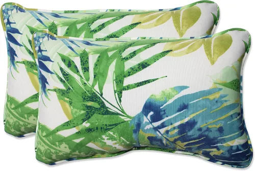 Vista 16 de Pillow Perfect Almohadas lumbares Delray azul marino para exteriores/interiores, 11.5 x 18.5 pulgadas, paquete de 2