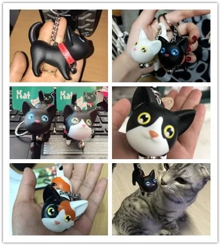 Vista 7 de Llavero con diseño de gato y gatito para automóvil, adorable bolsa Kawaii, juguete colgante, idea de regalo para niñas, mujeres y hombres