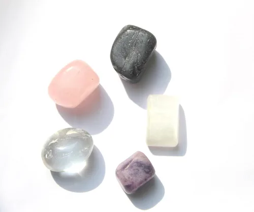 Vista 15 de Jet Authentic - Colección única de piedras pulidas de apatita + hematita + vasonita + shungita + citrino para resolver problemas de salud y Artritis