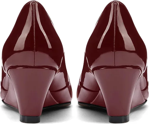 Vista 4 de MODENCOCO Zapatos de tacón bajo con cuña de tacón bajo para mujer, con puntera cuadrada, 2 pulgadas