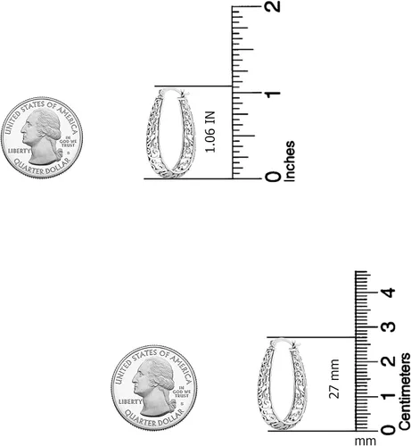 Vista 4 de LeCalla Aretes de aro de plata de ley 925 Aretes de aro de filigrana para mujer Aretes de aro de malla gruesa calada Aretes de aro vintage