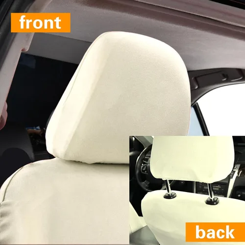 Vista 6 de Paquete de 2 fundas para reposacabezas de asiento de automóvil, repuesto para reposacabezas de asiento, protector de reposacabezas flexible