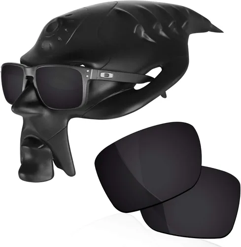 Vista 2 de Lentes polarizadas de repuesto para gafas de sol Oakley Holbrook OO9102Holbrook AF OO9244, color negro azabache + azul hielo
