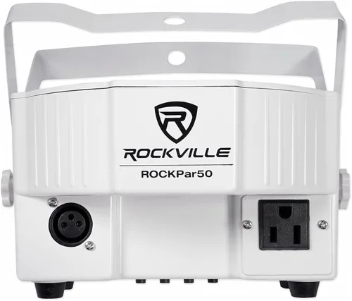 Vista 6 de (10) Rockville RockPAR50 LED RGB Compact Par Can DJ/Club/Stage DMX Luz de lavado - Blanco