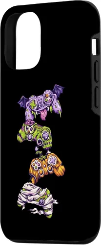 Vista 2 de Funda para iPhone 15 Halloween Skeleton Zombie Gaming Controllers para niños