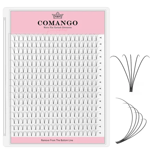 Vista 25 de Extensiones de pestañas de volumen prefabricadas 10D, 0.003 in de grosor, rizo C/D, 0.472 in, tallo corto, extensiones de pestañas de volumen
