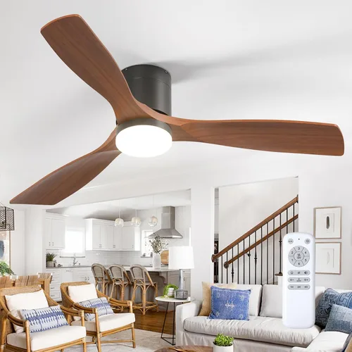 Vista 12 de addlon Ventiladores de techo de madera maciza de 42 pulgadas con luces