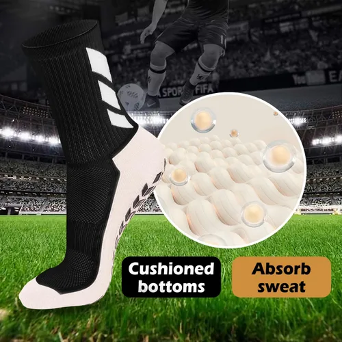Vista 4 de Howwide Calcetines antideslizantes de fútbol para hombre, calcetines antideslizantes para hospital, calcetines deportivos de entrenamiento
