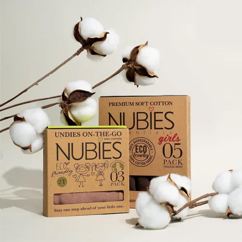Vista 6 de NUBIES Undies On-the-Go Underwear Toddlers Eco-Friendly Biodegradable Tagless Premium Soft Cotton Briefs (3-Pack)