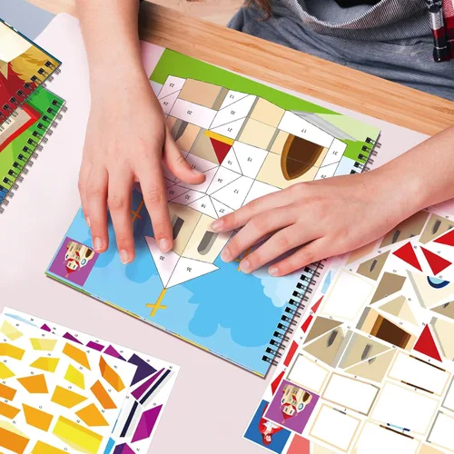 Vista 6 de TBEEJ 2 piezas de manualidades bíblicas para niños de 4 a 8 años, libros de pintura adhesivos, actividades en avión, incluye cristiano Jesús Ángel