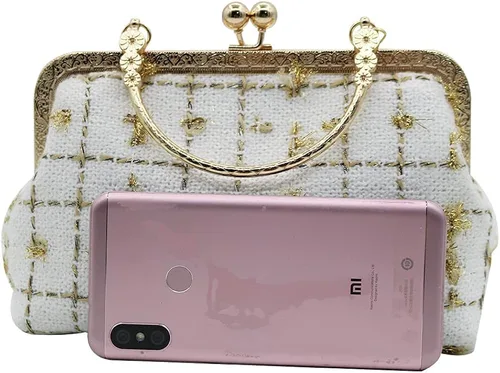 Vista 9 de Women Tote Bag Purse Velvet Handbag Wallet Pearl Chain Evening Cross Body Bag for Girl Wedding Party
