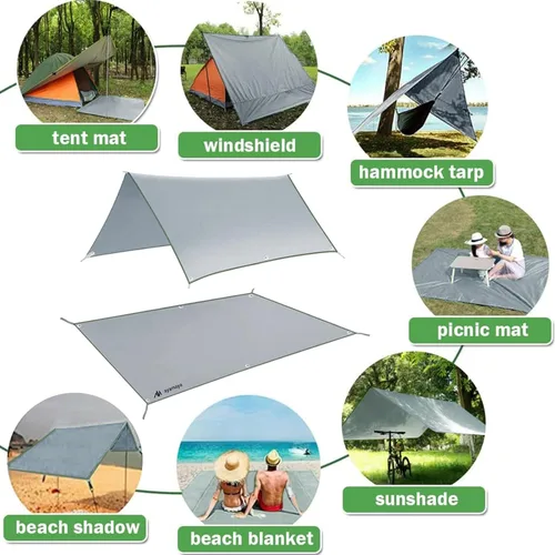 Vista 7 de AYAMAYA Tent Footprint, PU 3000 Waterproof Tent Ground Cloth Large Size for 2-8 Person Family Camping Tents Ground Sheet Mat with 6 Tent Stakes for
