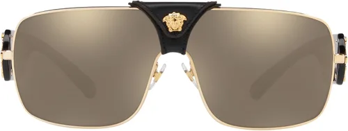 Vista 3 de Versace Gafas de sol para hombre, montura dorada, lentes doradas, 0.000 in, Oro