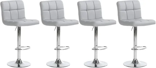 Vista 16 de Taburetes de bar ajustables de altura de mostrador, juego de 2 taburetes de cocina, sillas modernas de cuero sintético giratorio con respaldo Marrón
