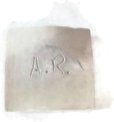 Vista 3 de Clay Ring Dish, Small Square Handmade Ceramic Trinket Dish, Small Tealight Candle Holder, Teabag Holder (Aquarius)