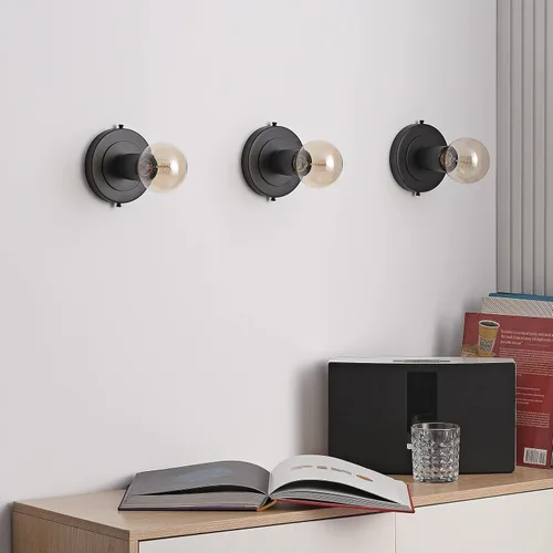 Vista 6 de BRIGHTTIA Luna Uno - Aplique de pared de 1 luz, accesorio industrial moderno de mediados de siglo para pared y techo, lámpara minimalista para baño