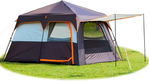 Vista 22 de KTT Extra Large Tent 8-10-12-14 Person(A),Family Cabin Tents,2 Rooms,3 Doors and 3 Windows with Mesh,Straight Wall,Waterproof,Double Layer,Big Tent