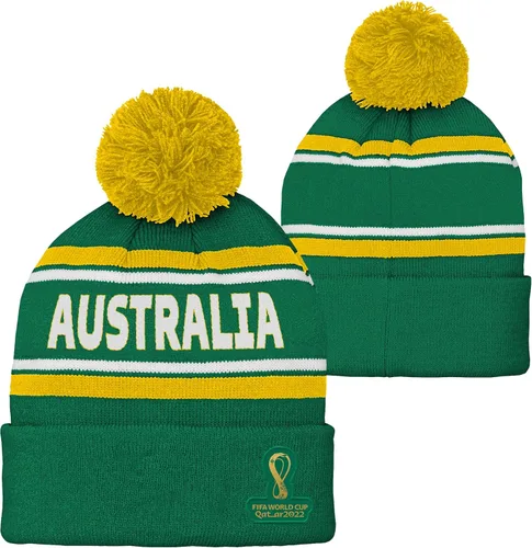 Vista 24 de Outerstuff Sombrero unisex para jóvenes de la Copa Mundial de la FIFA Country Premium Bobble Cuff Pom Hat Borgoña